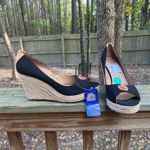 NWT CLEMSON Espadrille Wedge Shoes size 9 NWT
